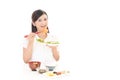 Woman having breakfast Royalty Free Stock Photo