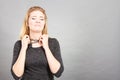 Woman having chain around neck Royalty Free Stock Photo