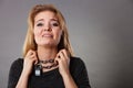 Woman having chain around neck Royalty Free Stock Photo