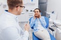 Woman having conversation with doctor Royalty Free Stock Photo