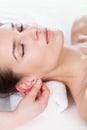 Woman having ear massage Royalty Free Stock Photo