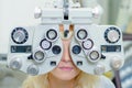 Woman having eye exam Royalty Free Stock Photo