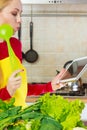 Woman having green vegetables thinking about cooking Royalty Free Stock Photo