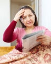 Woman having grief after readed news
