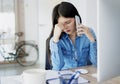 Woman having hard day in the office