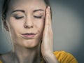 Woman having head ache Royalty Free Stock Photo