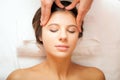 Woman having an head massage Royalty Free Stock Photo
