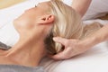 Woman having head massage by professional Royalty Free Stock Photo