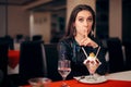 Funny Girl with Fun Dessert at a Party Royalty Free Stock Photo