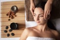 Woman having a massage in a spa Royalty Free Stock Photo