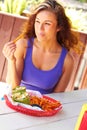 Woman Having Midday Meal