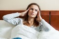 Woman having migraine