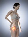 A woman having a painful hip Royalty Free Stock Photo