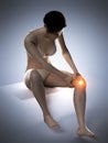 A woman having a painful knee