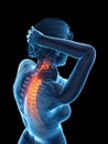 A woman having a painful neck