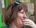 Woman having a private chuckle