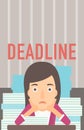 Woman having problem with deadline.