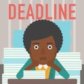 Woman having problem with deadline.