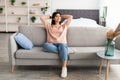 Woman having rest at home on the weekend Royalty Free Stock Photo