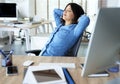 Woman having short break to relax Royalty Free Stock Photo