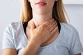 Woman Having Sore Throat Royalty Free Stock Photo