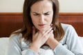 Woman having a sore throat Royalty Free Stock Photo