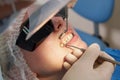 Woman having teeth check up at dentist office Royalty Free Stock Photo