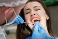 Woman having teeth check up at dentist office Royalty Free Stock Photo