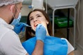 Woman having teeth check up at dentist office Royalty Free Stock Photo