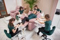 Woman having various beauty procedures in modern salon. Royalty Free Stock Photo