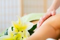 Woman having wellness back massage in spa Royalty Free Stock Photo