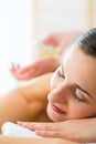 Woman having wellness back massage in spa Royalty Free Stock Photo