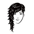 Woman head with beauty hairstyle