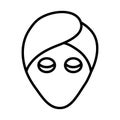 Woman Head With Moisturizing Mask Icon