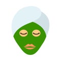 Woman Head With Moisturizing Mask Icon