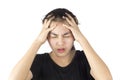 Woman headache migraine Royalty Free Stock Photo