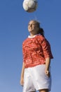 Woman Heading The Soccer Ball Royalty Free Stock Photo