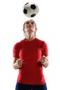 Woman Heading Soccer Ball Royalty Free Stock Photo