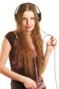 Woman in headphones