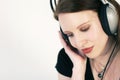 Woman with headphones Royalty Free Stock Photo