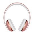 Woman headphones icon, realistic style