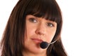 Woman with headset Royalty Free Stock Photo