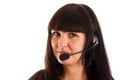 Woman with headset Royalty Free Stock Photo