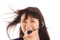 Woman with headset Royalty Free Stock Photo