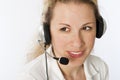 Woman with headset Royalty Free Stock Photo