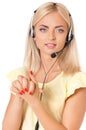 Woman with headset Royalty Free Stock Photo