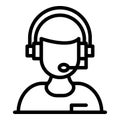 Woman headset icon, outline style Royalty Free Stock Photo