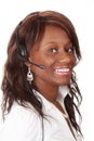 Woman with headset phone Royalty Free Stock Photo