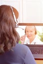 Woman headset video call doctor Royalty Free Stock Photo