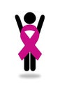Breast cancer awareness of woman in pink Royalty Free Stock Photo